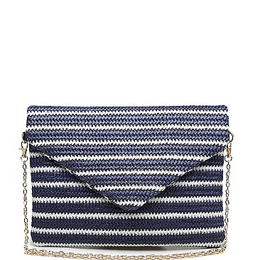 CHIC LUXURY ST. VINCENT STRAW CLUTCH SLING BAG JY17218