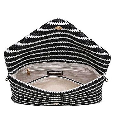 CHIC LUXURY ST. VINCENT STRAW CLUTCH SLING BAG JY17218