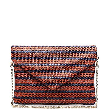 CHIC LUXURY ST. VINCENT STRAW CLUTCH SLING BAG JY17218