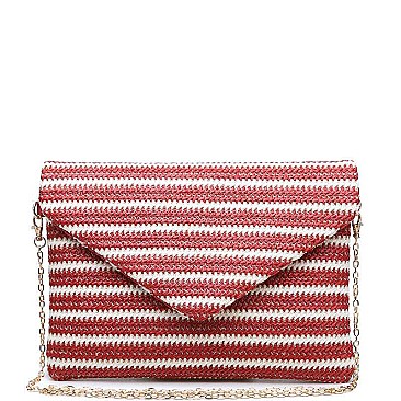 CHIC LUXURY ST. VINCENT STRAW CLUTCH SLING BAG JY17218