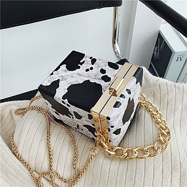 ANIMAL PRINT BOXY CROSS BODY BAG