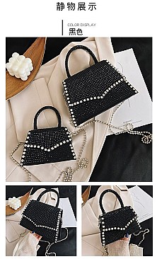 RHINESTONE CROSS BODY SATCHEL