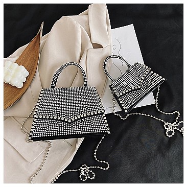 RHINESTONE CROSS BODY SATCHEL