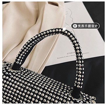 RHINESTONE CROSS BODY SATCHEL