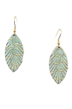 AUTHENTIC LEATHER CUT LEAF EARRING