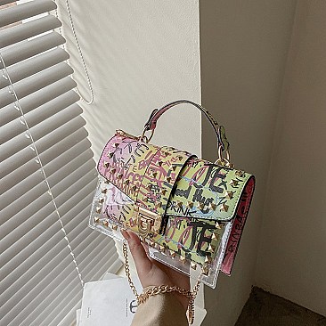 2 IN 1 Trendy Multi Graffiti Box Satchel