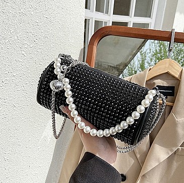 Pearl Handle Stone Shoulder Bag