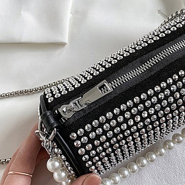 Pearl Handle Stone Shoulder Bag