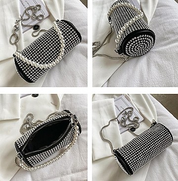 Pearl Handle Stone Shoulder Bag