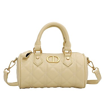 Round-Shape Quilted Satchel