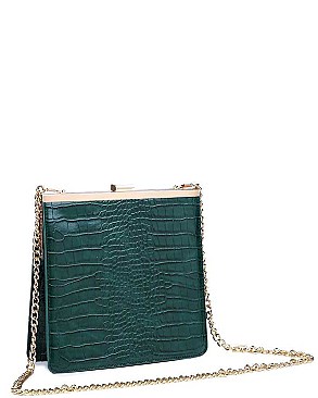 LUXURY ANASTASIA CROC FAUX LEATHER CROSSBODY BAG JY-17368CML