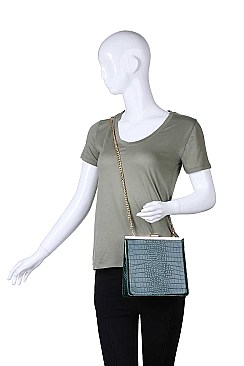 LUXURY ANASTASIA CROC FAUX LEATHER CROSSBODY BAG JY-17368CML