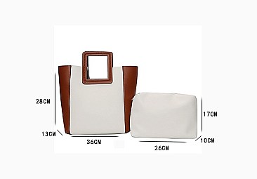 2 In 1 Square Bucket Tote Bag