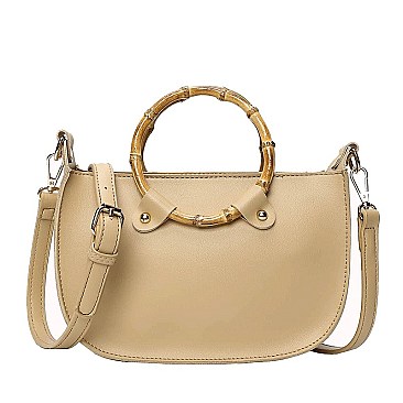 Stylish Bamboo Handle Satchel Bag