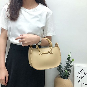 Stylish Bamboo Handle Satchel Bag