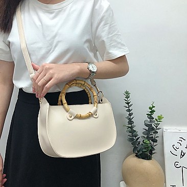 Stylish Bamboo Handle Satchel Bag