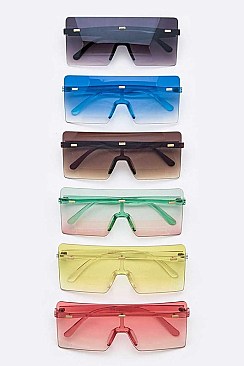 Pack of 12 Rimless Shield Sunglasses