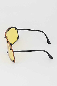 Pack of 12 Studded Shield Inspired Statement Sunglasses