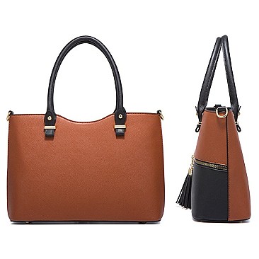 4 In 1 Stylish Two Tone Tote Bag & Clutch Set
