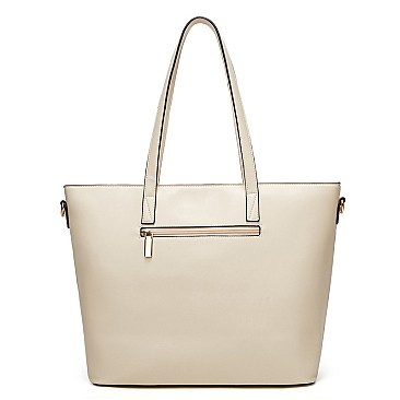 STYLISH TWO TONE SMOOTH TEXTURED TOP STRAW WOVEN TOTE BAG