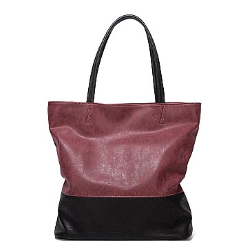 FASHIONABLE TWO TONE EXTRA LONG TOTE BAG