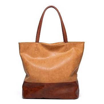 FASHIONABLE TWO TONE EXTRA LONG TOTE BAG