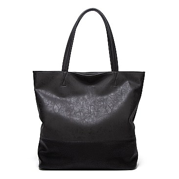 FASHIONABLE TWO TONE EXTRA LONG TOTE BAG