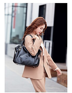 STYLISH SMOOTH LEATHER LONG STRAP CHIC SATCHEL