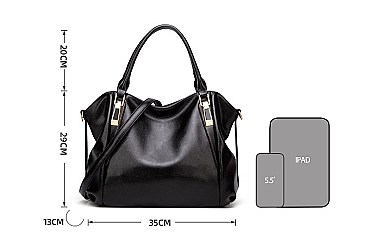 STYLISH SMOOTH LEATHER LONG STRAP CHIC SATCHEL