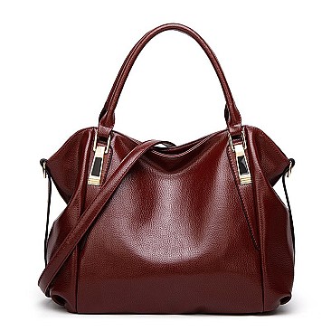 STYLISH SMOOTH LEATHER LONG STRAP CHIC SATCHEL