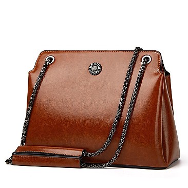 Smooth Magnetic Lock Chain Shoulder Bag