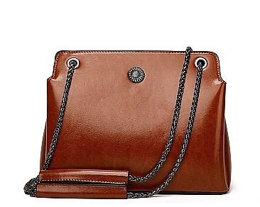 Smooth Magnetic Lock Chain Shoulder Bag