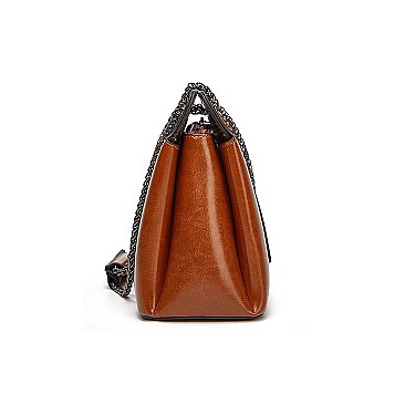 Smooth Magnetic Lock Chain Shoulder Bag