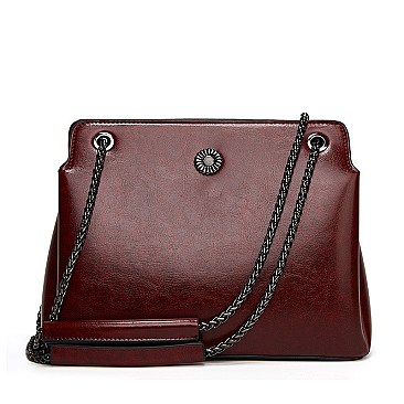 Smooth Magnetic Lock Chain Shoulder Bag