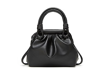 Magnet Closure Soft Cross-Body Satchel