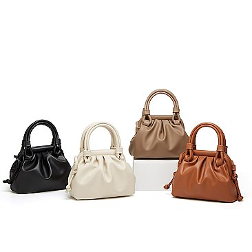 Magnet Closure Soft Cross-Body Satchel