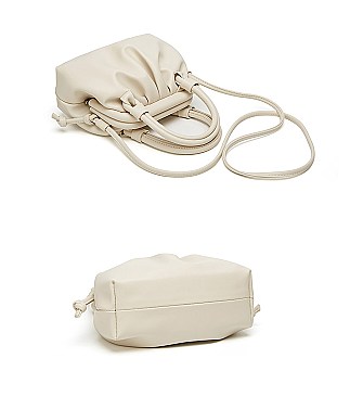 Magnet Closure Soft Cross-Body Satchel