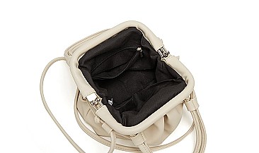 Magnet Closure Soft Cross-Body Satchel