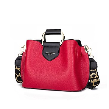 METAL HANDLE FANCYSATCHEL SHOULDER BOSTON BAG