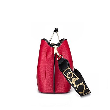METAL HANDLE FANCYSATCHEL SHOULDER BOSTON BAG