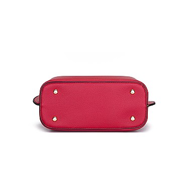 METAL HANDLE FANCYSATCHEL SHOULDER BOSTON BAG