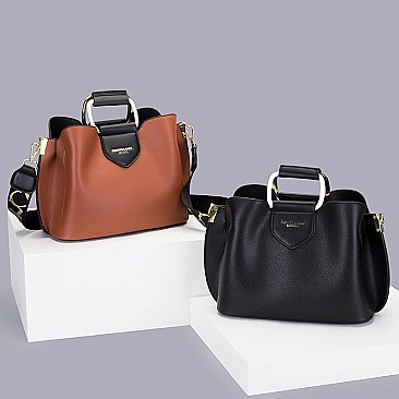 METAL HANDLE FANCYSATCHEL SHOULDER BOSTON BAG