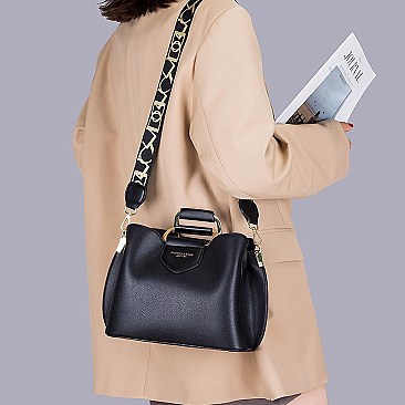 METAL HANDLE FANCYSATCHEL SHOULDER BOSTON BAG