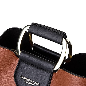 METAL HANDLE FANCYSATCHEL SHOULDER BOSTON BAG