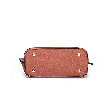 METAL HANDLE FANCYSATCHEL SHOULDER BOSTON BAG