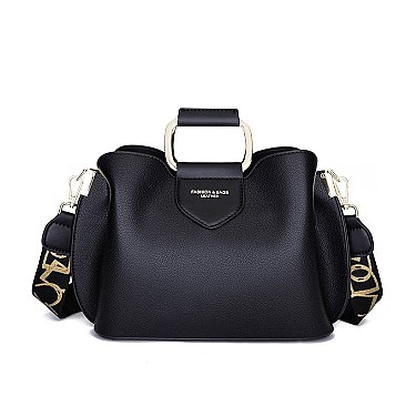 METAL HANDLE FANCYSATCHEL SHOULDER BOSTON BAG