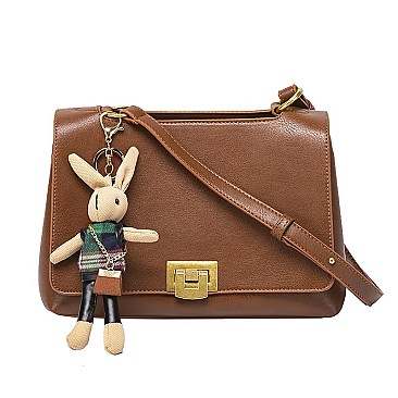 RABBIT KEY CHAIN ACCENT CROSS BODY BAG