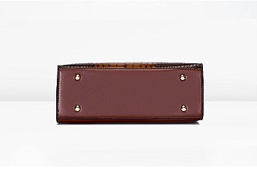 3 IN 1 CROCODILE PRINT TOTE CLUTCH WALLET SET