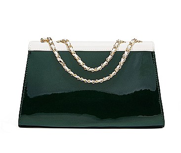 Patent Bo-Tie Accent Boutique Shoulder Bag