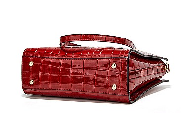 PATENT CROCODILE HIGH QUALITY SATCHEL